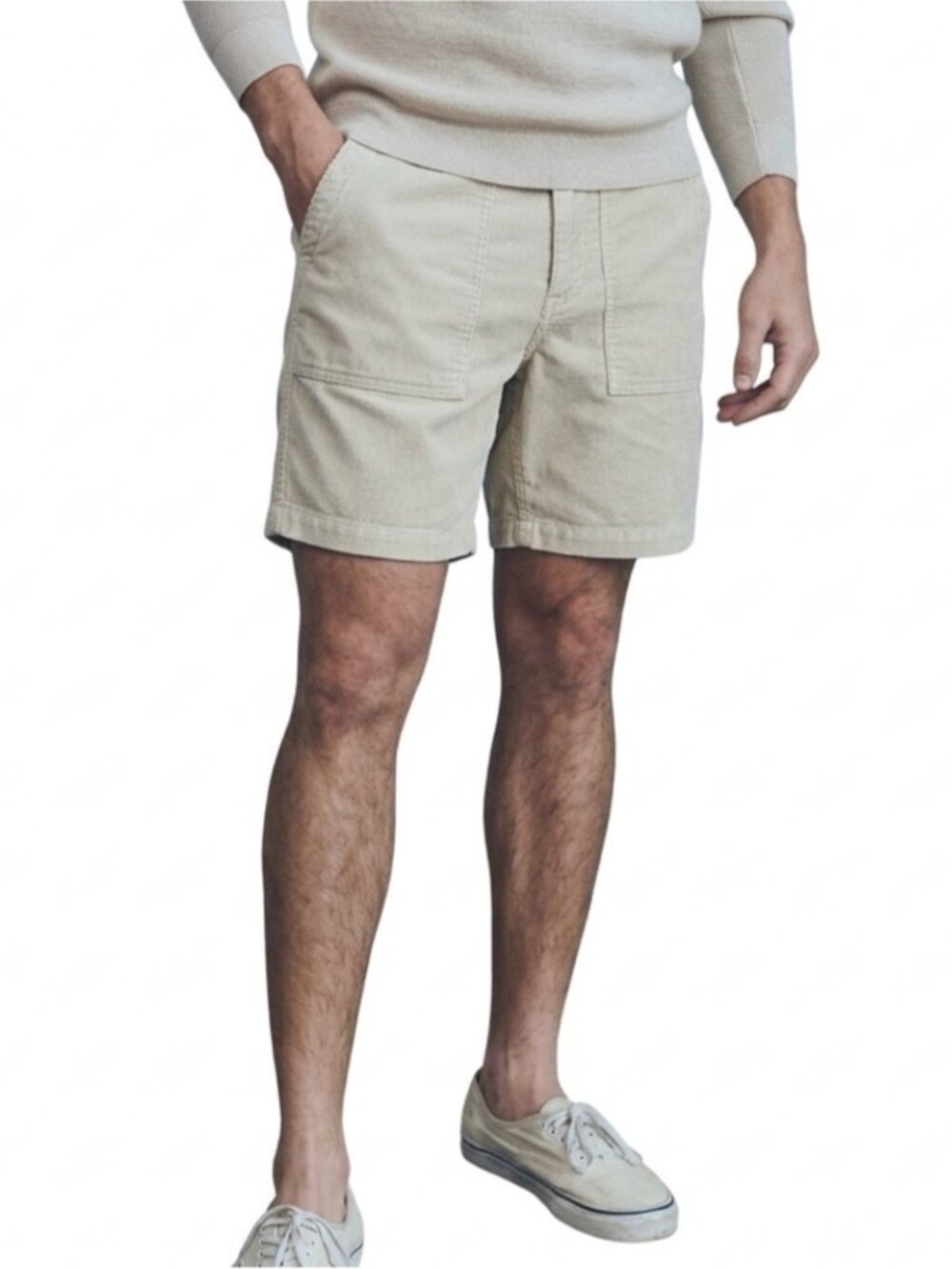 OUTERKNOWN Seventyseven Cord Utility Shorts Light Beige Corduroy 4 Pocket Sz 32